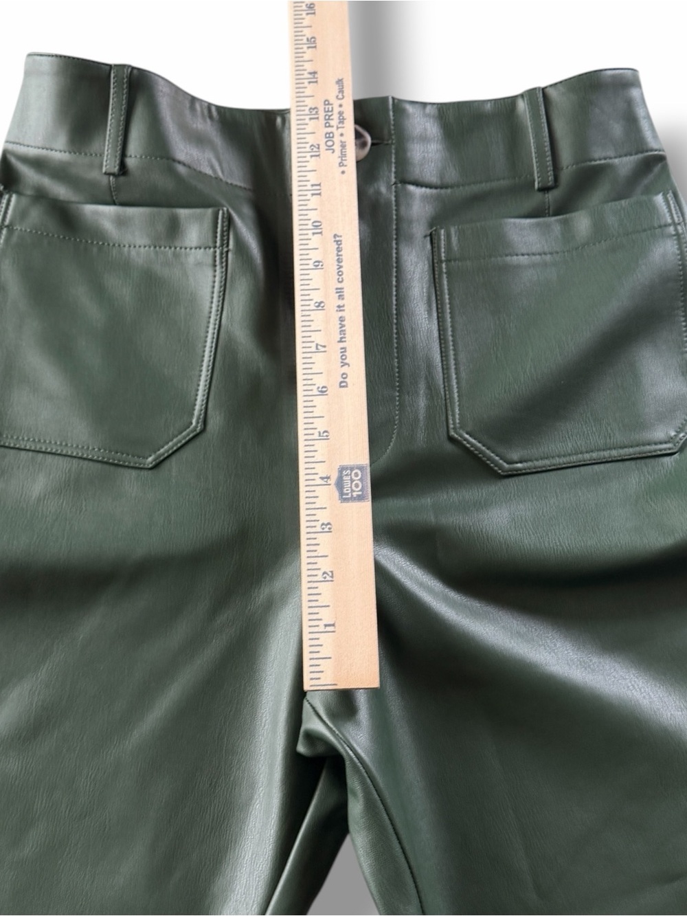 Anthropologie Maeve The Colette Faux Leather Wide Leg Pants Moss Green Size 30 - Picture 8 of 11